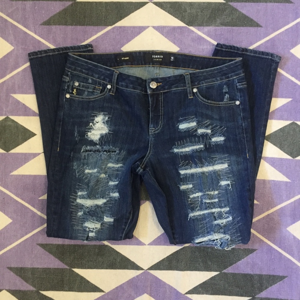 Torrid Destroyed Boyfriend Jeans-16